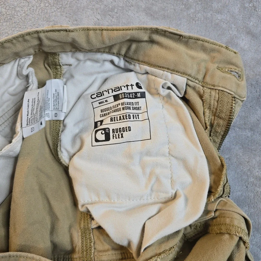 Carhartt Cargo Shorts Mens 31 Tan Rugged Flex Canvas Workwear Gorpcore Outdoor